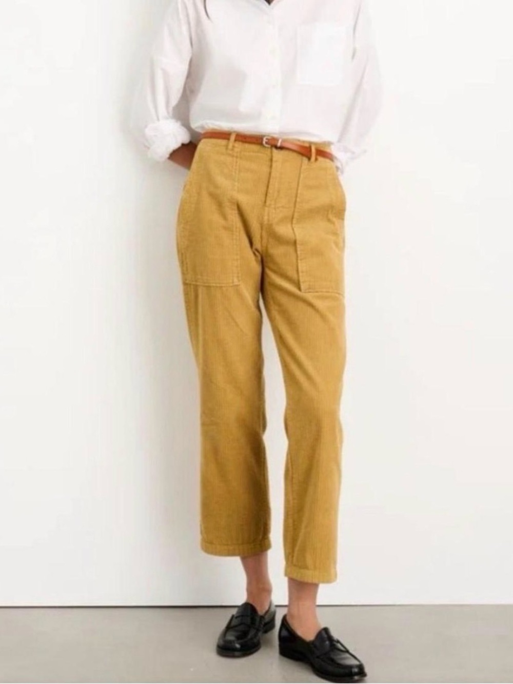 Alex Mill Phoebe Utility Pants Golden Khaki Mustard Yellow